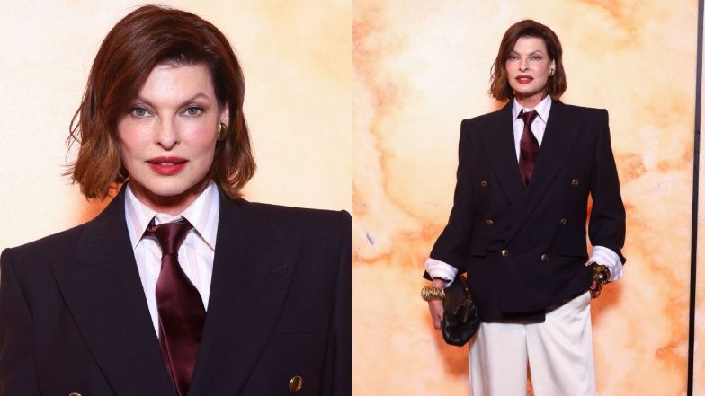 Linda Evangelista na paryskim pokazie Saint Laurent