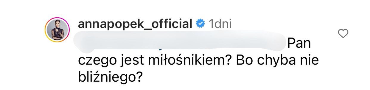 Anna Popek odpowiedziała internaucie 