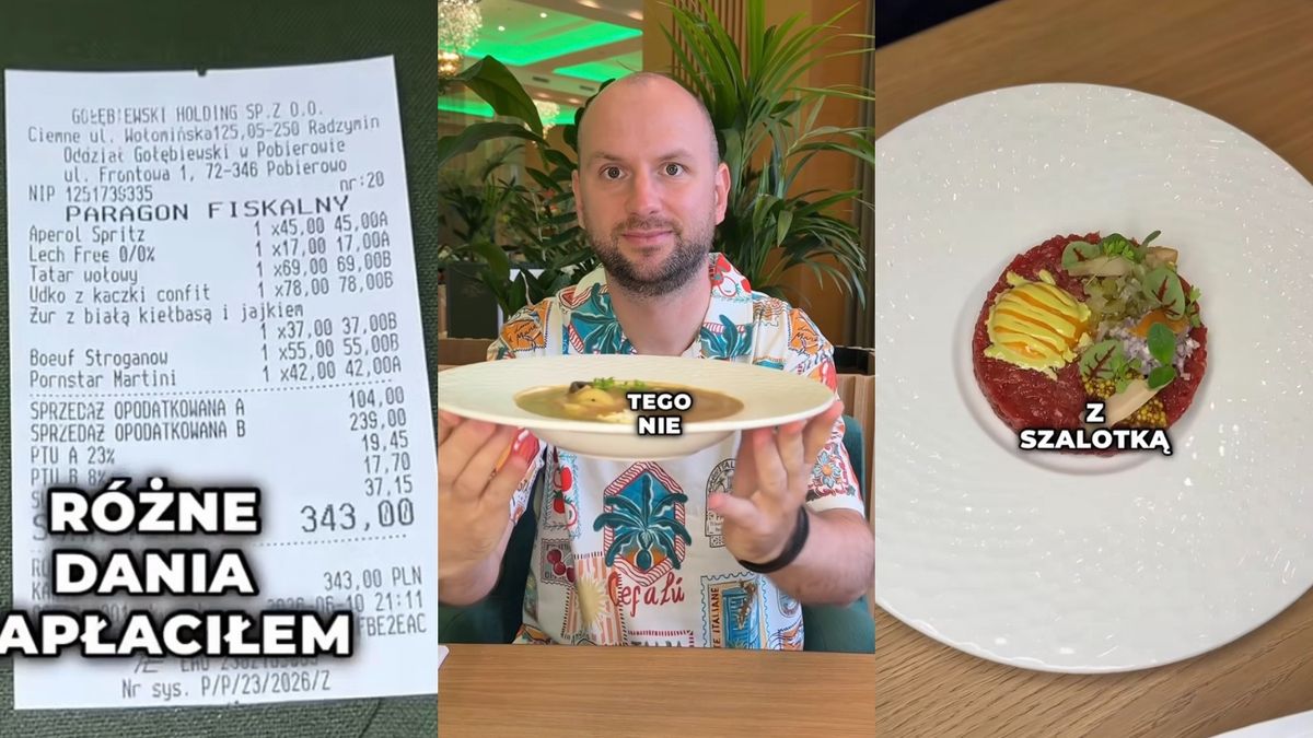 Influencer ocenia restaurację w hotelu 