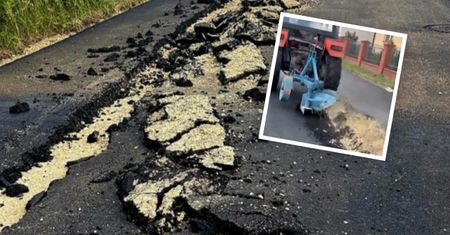Rolnik zaorał nowy asfalt. Oto skala strat
