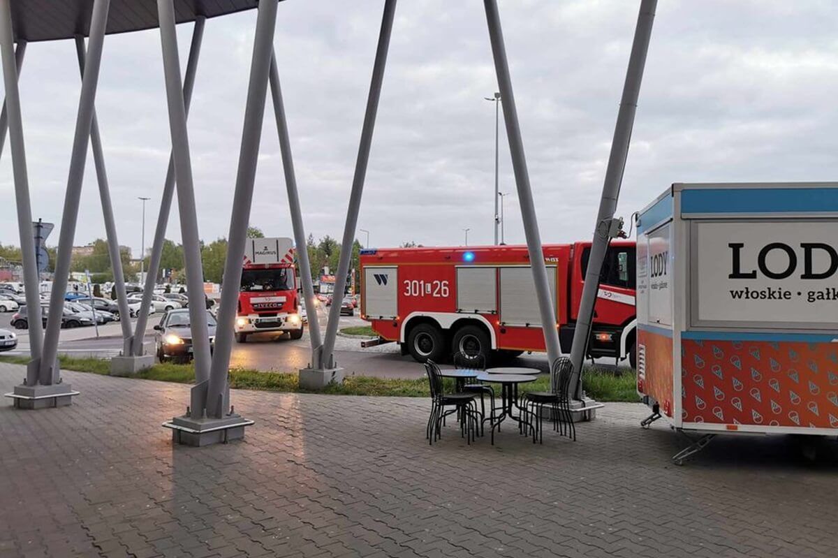 Interwencja straży pożarnej w Galerii Mozaika przy ul. Orkana