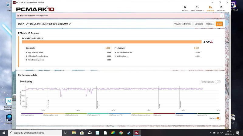 Lenovo Ideapad S145-14IWL (81MU009TPB) - wynik w PCMark 10 Express z 4 GB RAM