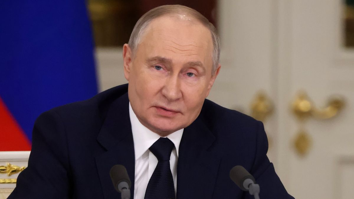 MOSCOW, RUSSIA - JANUARY 17: (RUSSIA OUT) Russian President Vladimir Putin speaks during Russian-Iranian meeting at the Grand Kremlin Palace, January 17, 2025, in Moscow, Russia. Pezeshkian arrived to Moscow for treaty signing with Putin. (Photo by Contributor/Getty Images)