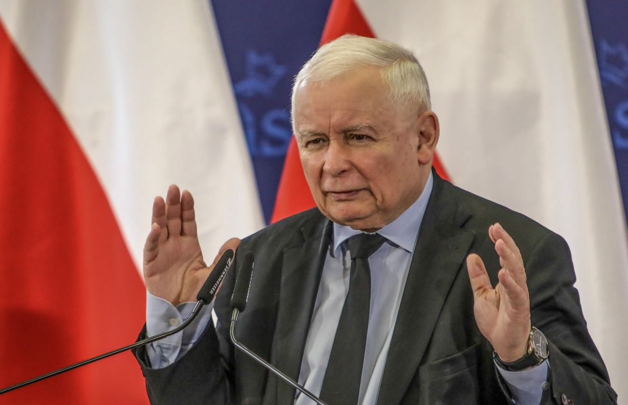 Jarosław Kaczyński w Grójcu. Mówił o "cudach Obajtka" i osobach LGBTQ