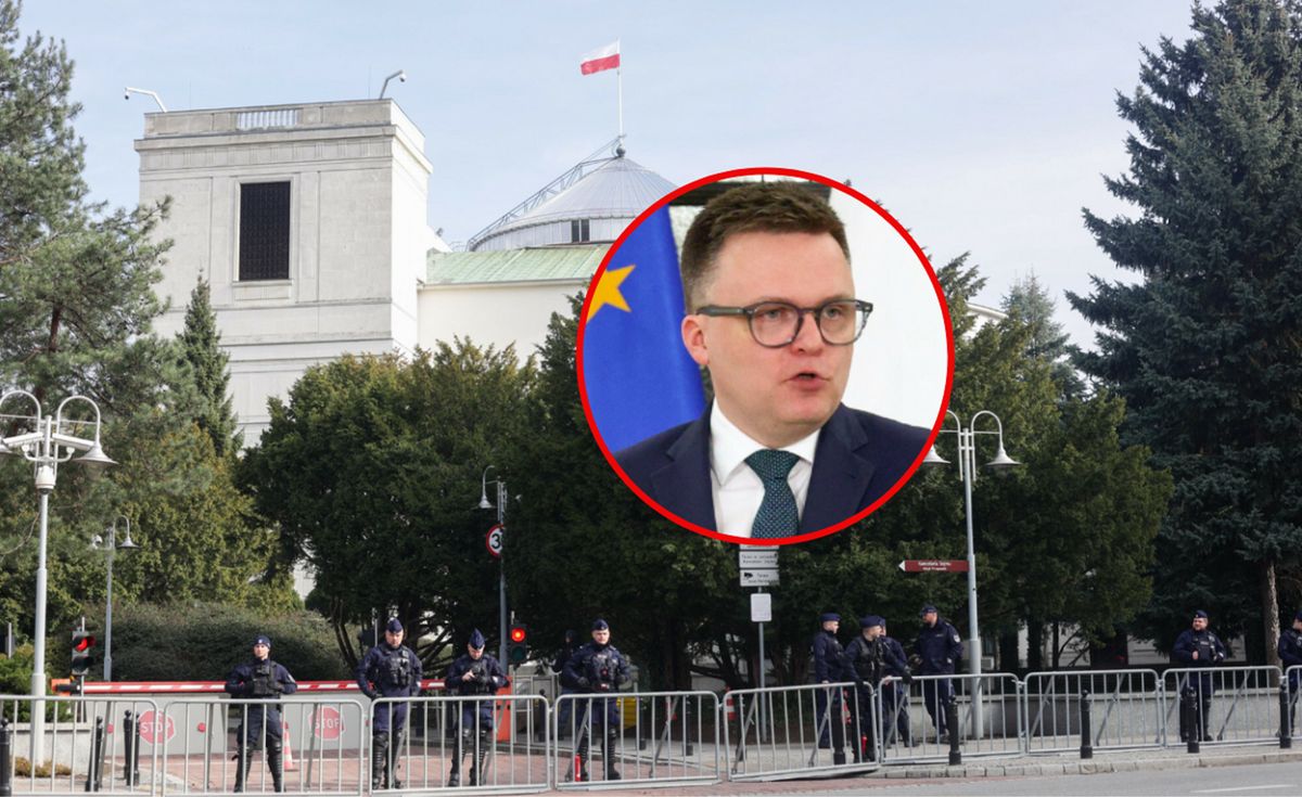Barierki przed Sejmem. Hołownia: "Na prośbę policji"