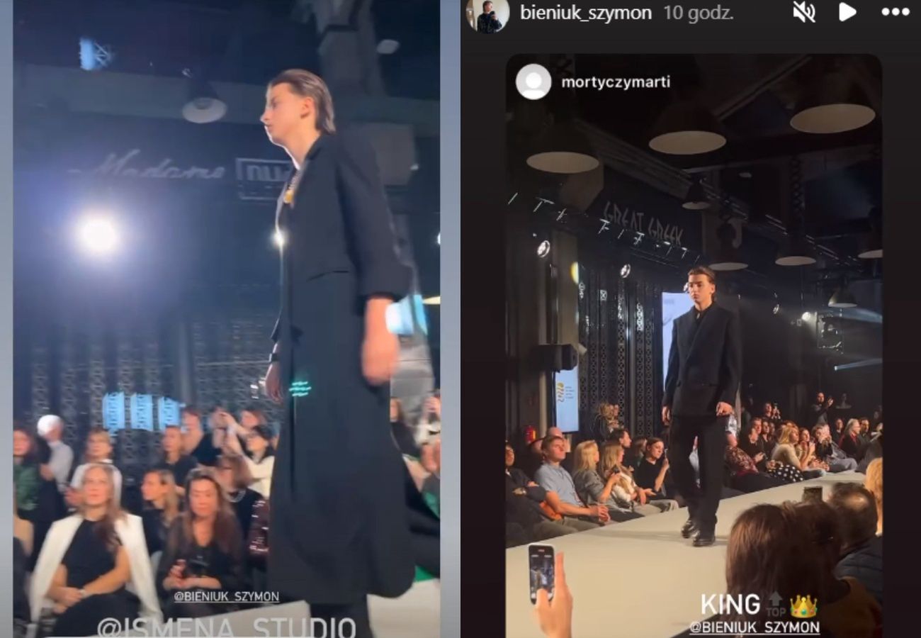 Szymon Bieniuk na wybiegu. Sprawdził się w roli modela
