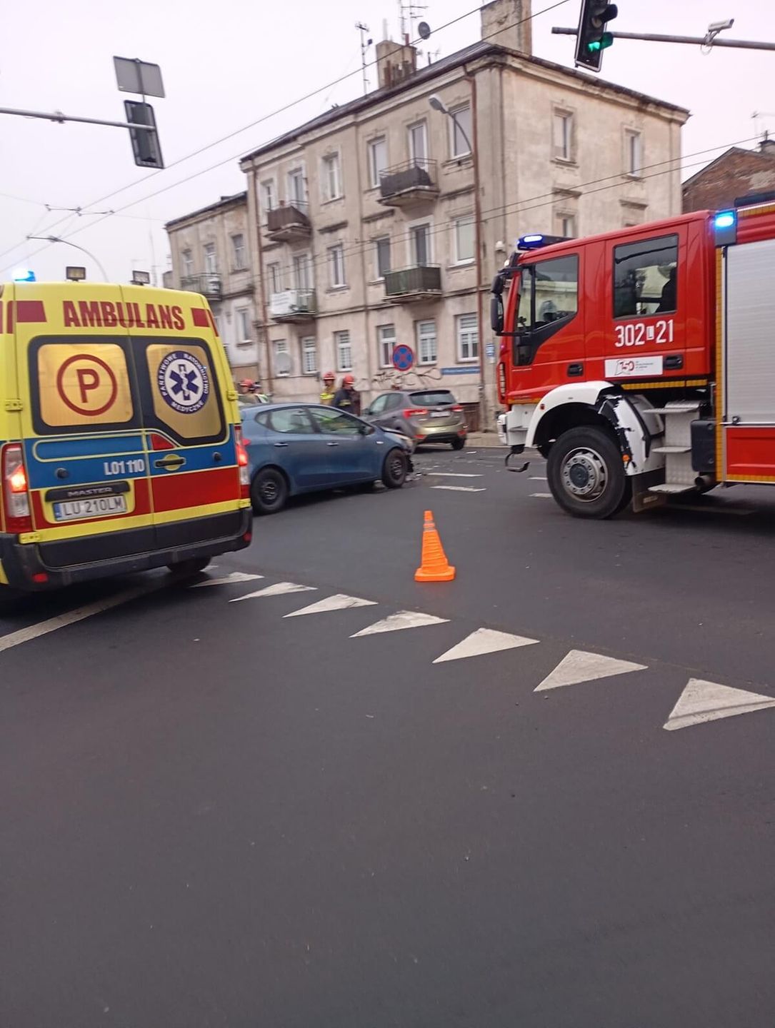 Wypadek na skrzyżowaniu ulic Kunickiego i Nowy Świat w Lublinie