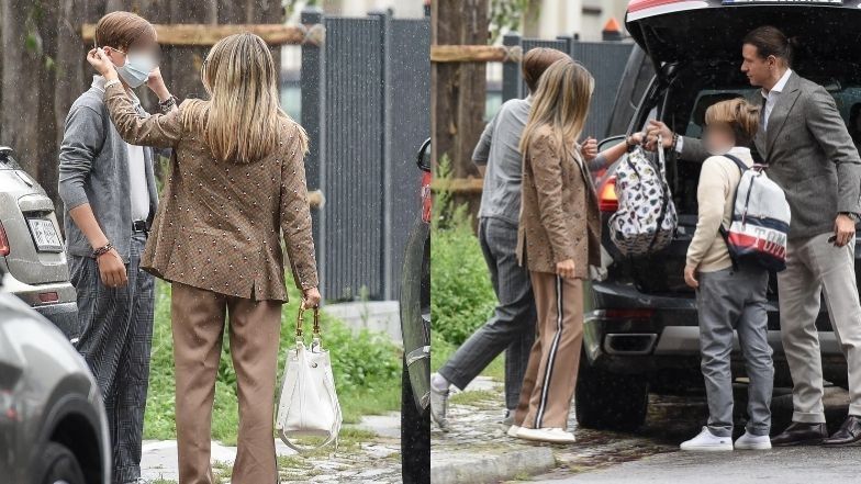 Małgorzata Rozenek odprowadza synów na rozpoczęcie roku szkolnego