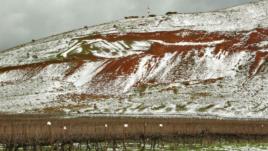 Wzgórza Golan w śniegu