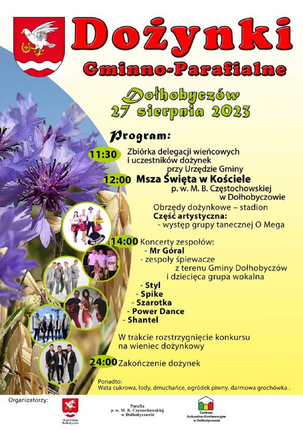 Dożynki w Dołhobyczowie 2023 - plakat, program wydarzenia