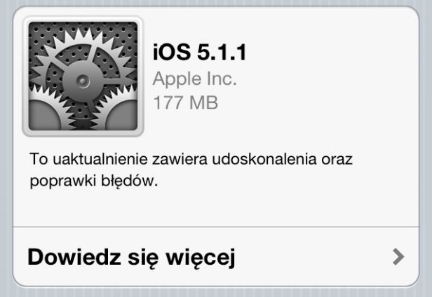 Oprogramowanie iOS 5.1.1 dostępne do pobrania