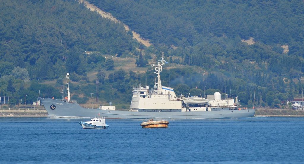 Russian Navy ship passes through Dardanelles Strait
CANAKKALE, TURKEY - JUNE 7 : Moma class reconnaissance ship named "Kildin" of Russian Navy passes through the Dardanelles Strait in Canakkale, Turkey on June 07, 2019. (Photo by Burak Akay/Anadolu Agency/Getty Images)
Anadolu
Turkey, Canakkale, Ship, Naval, Dardanelles Strait, russian navy, photography, Reconnaissance, Spy Ship, FeedRouted_Global