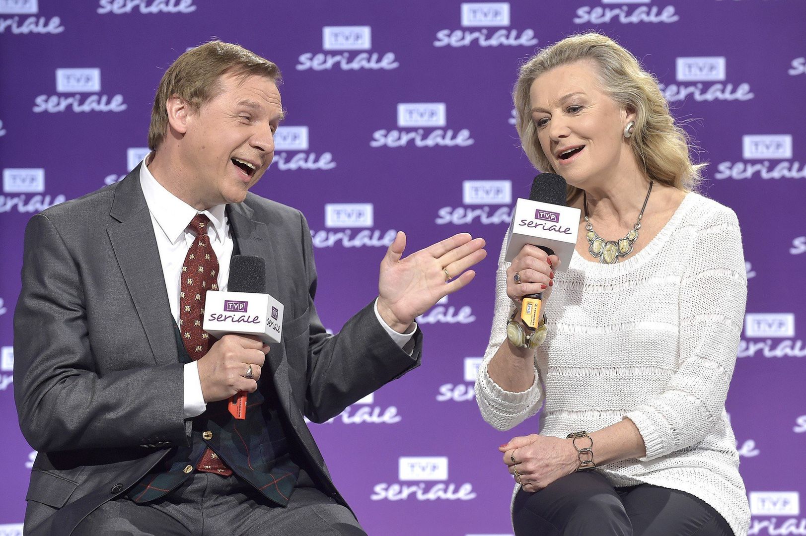 Tomasz Borkowy i Halina Rowicka z okazji 35-lecia serialu Dom (2015 rok).