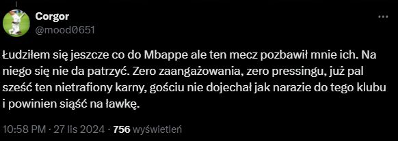 Kibice Realu Madryt zawiedzeni postawą Kyliana Mbappe