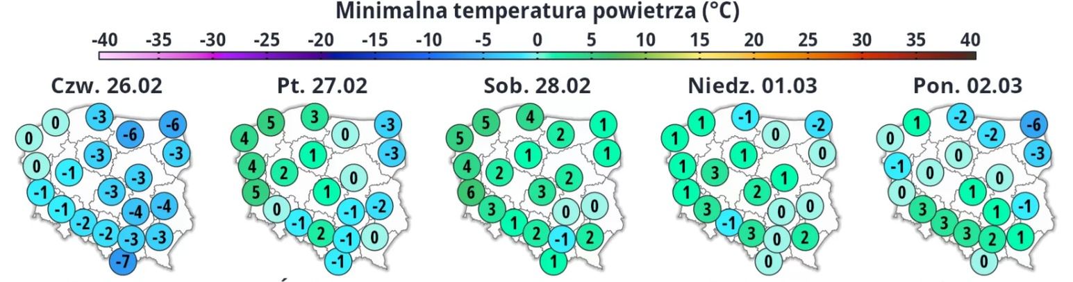 Minimalna prognozowa pogoda.
