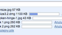 [Gmail] Dodawanie wielu załączników naraz i pasek postępu 1