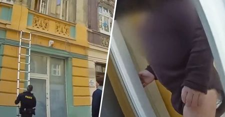 Dziecko siedziało na parapecie. Moment dramatycznej interwencji