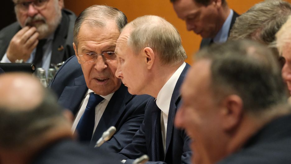 Berlin Hosts UN Libya Conference
BERLIN, GERMANY - JANUARY 19: Russian President Vladimir Putin (C), Russian Foreign Minister Sergey Lavrov (L) and U.S. Secretary of State Mike Pompeo (R) attend the main session at an international summit on securing peace in Libya at the Chancellery on January 19, 2020 in Berlin, Germany. Leaders of nations and organizations linked to the current conflict are meeting to discuss measures towards reaching a consensus between the warring sides and ending hostilities.   (Photo by Sean Gallup - Pool /Getty Images)
Sean Gallup
bestof, topix