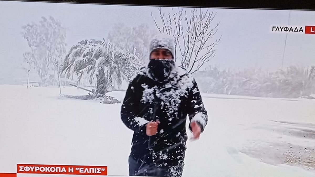 Atak zimy w Atenach. 