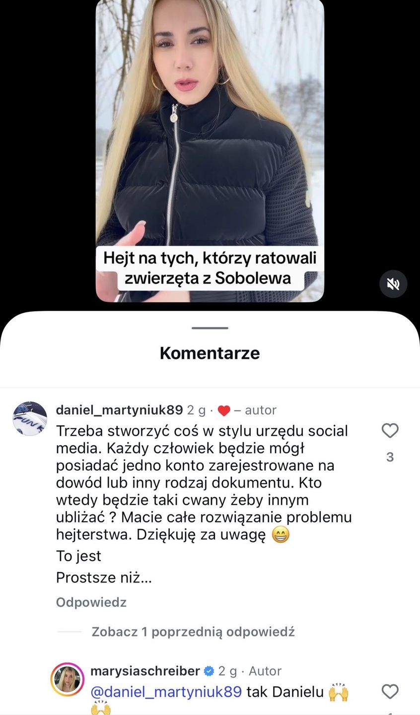 Daniel Martyniuk komentuje post Marianny Schreiber