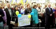 Ludzie wyszli na ulice protestować za zjednoczoną Ukrainą