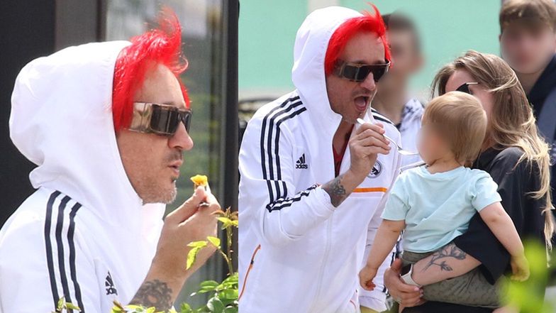 Michał Wiśniewski z rodziną na lunchu 