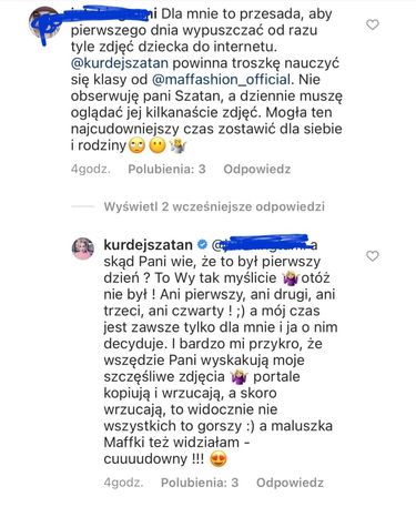 Barbara Kurdej-Szatan odpowiada internautce