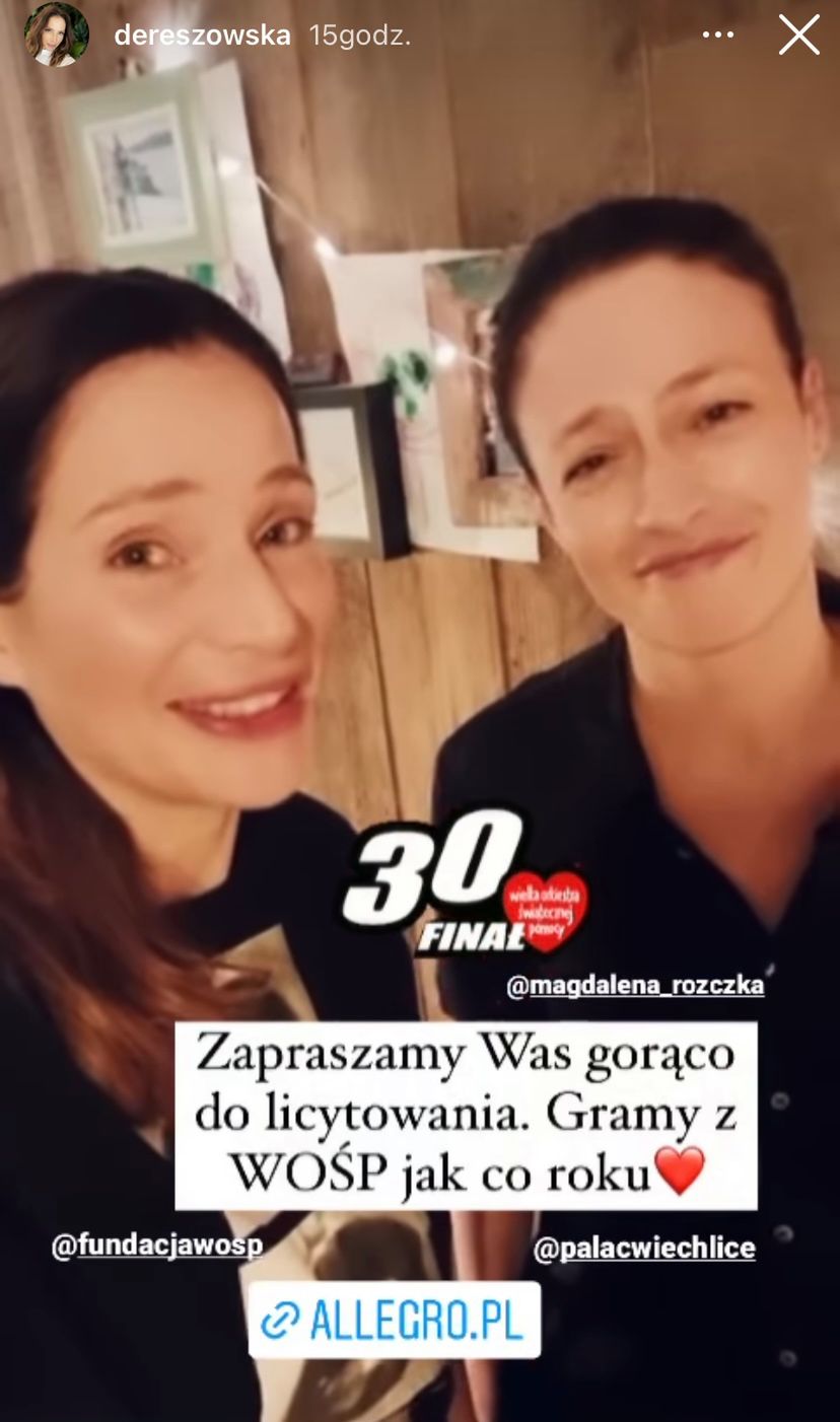 Anna Dereszowska i Magdalena Różczka wspiera WOŚP 2022