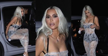 Kim Kardashian przybywa na imprezę urodzinową spowita w KORONKOWĄ FIRANKĘ. Praktycznie? (ZDJĘCIA)