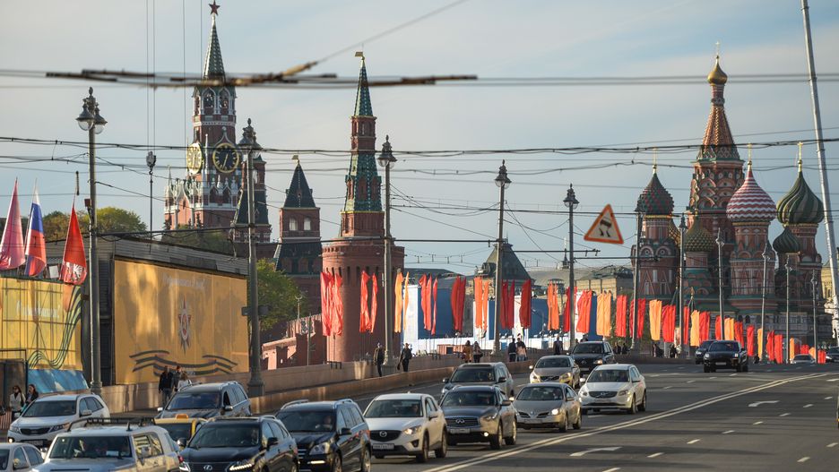 MOSCOW, RUSSIA - MAY 08, 2015: 
General view of Kremlin complex, in Moscow. (Photo by Artur Widak/NurPhoto via Getty Images)