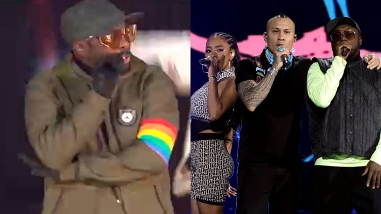 Sylwester Marzeń TVP: Black Eyed Peas wystąpili w TĘCZOWYCH OPASKACH. Tomasz Kammel reaguje (ZDJĘCIA)