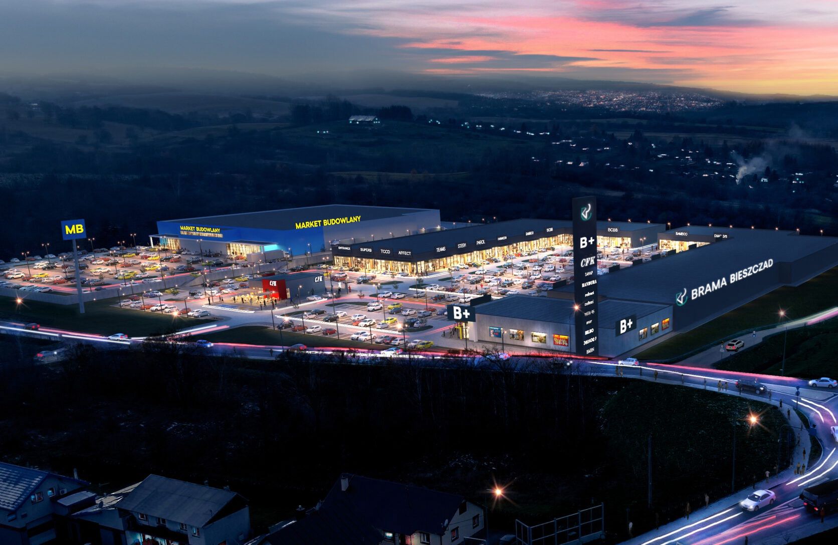 Brama Bieszczad na finiszu budowy. Tu powstaje duży park handlowy