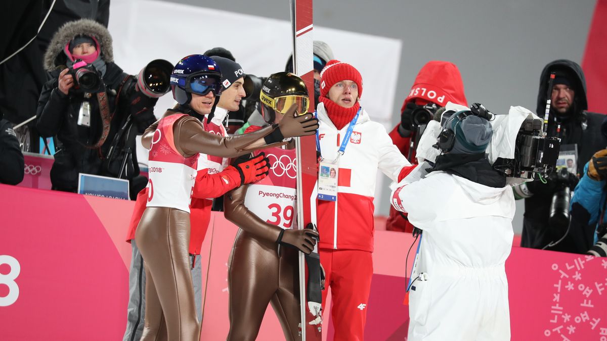 polscy skoczkowie tuż po olimpijskim konkursie w Pjongczang na normalnej skoczni
