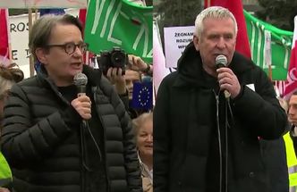 Materna na manifestacji: "Panie prezesie, pan jest z inteligenckiej rodziny, niech pan wróci do korzeni!"