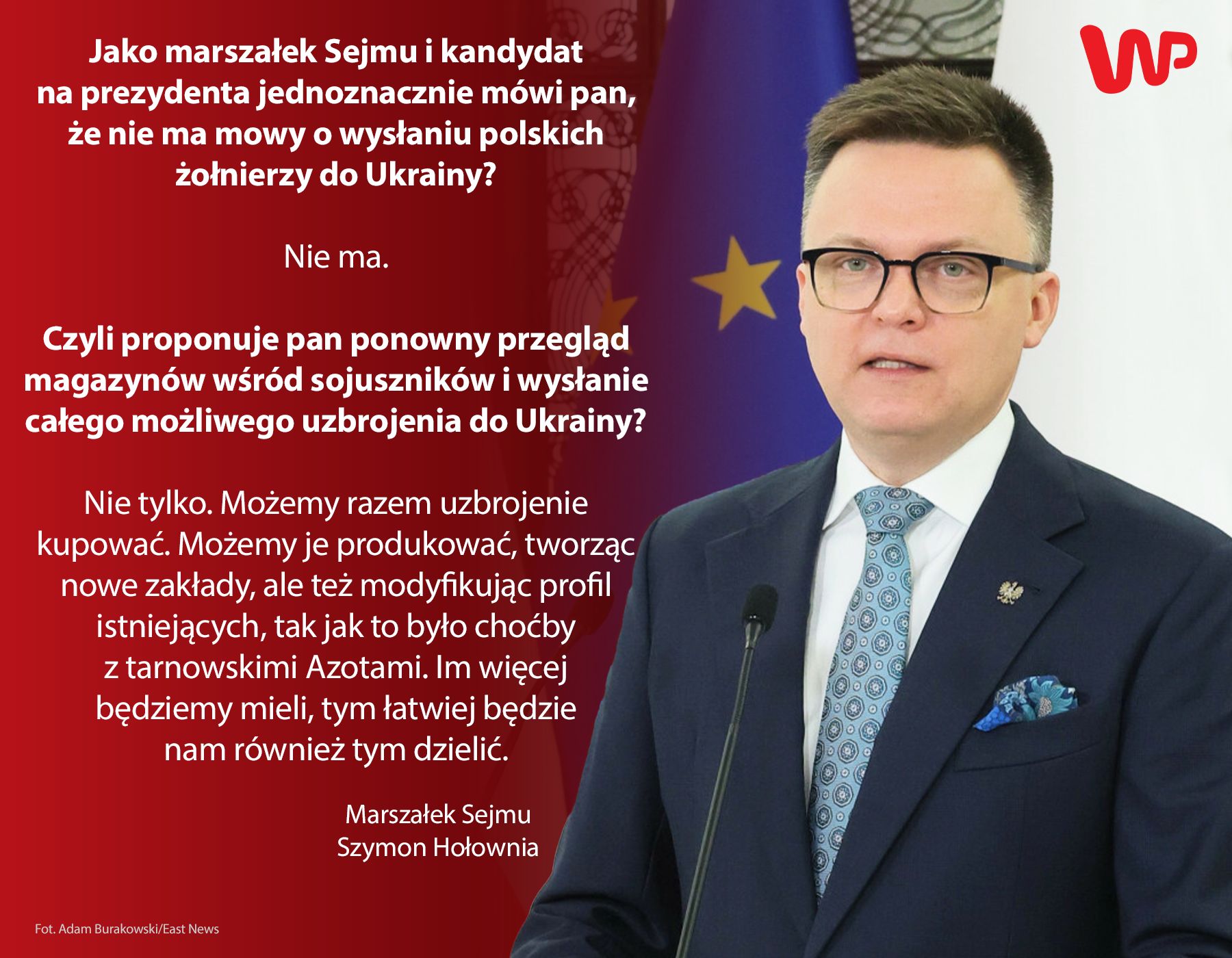Marszałek Sejmu Szymon Hołownia w wywiadzie dla Wirtualnej Polsk