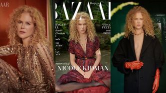 Posągowa Nicole Kidman z burzą rudawych loków świdruje magnetycznym spojrzeniem z okładki "Harper's Bazaar" (ZDJĘCIA)