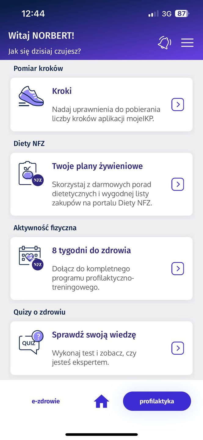 Diety NFZ - narzędzie w aplikacji mojeIKP.