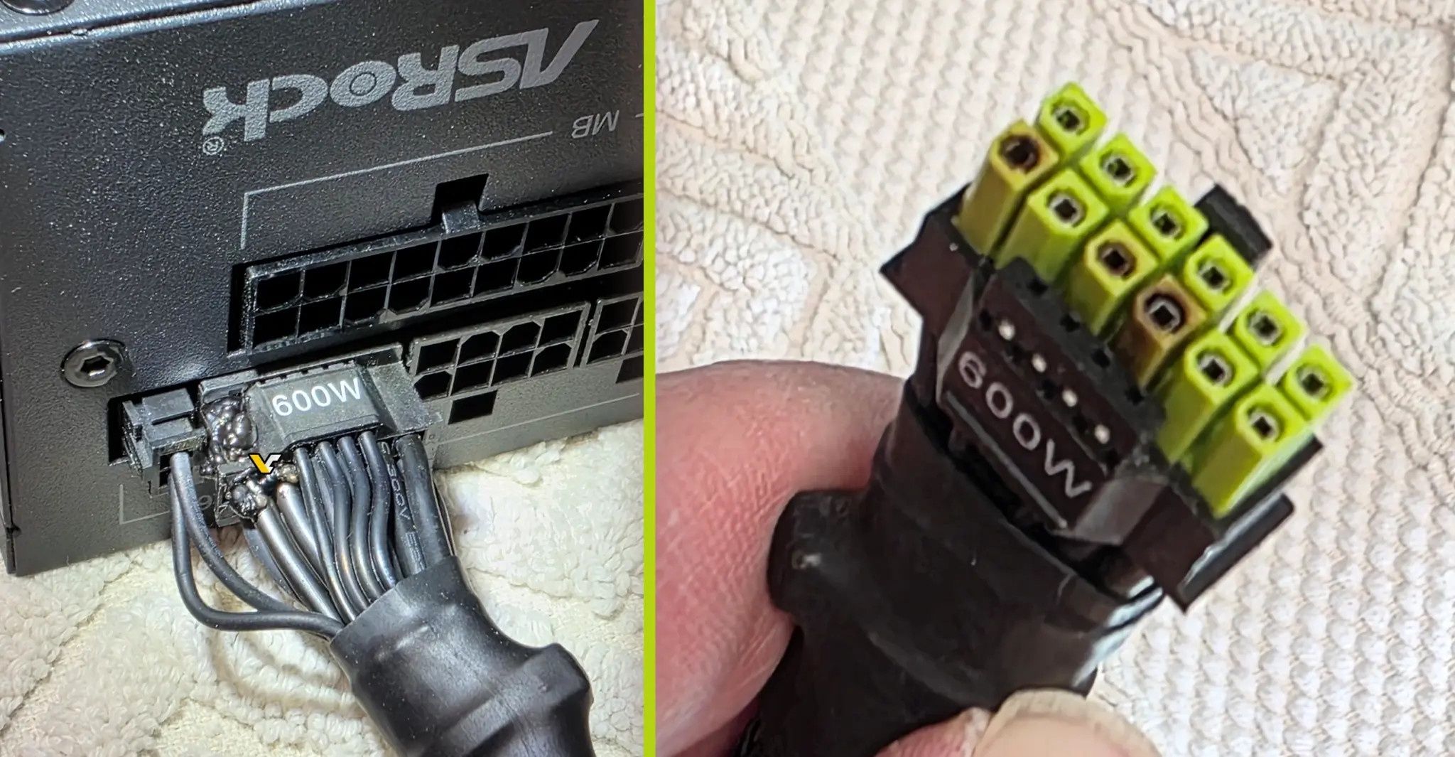 Spalona wtyczka zasilania 16-pin ASRock TempGuard