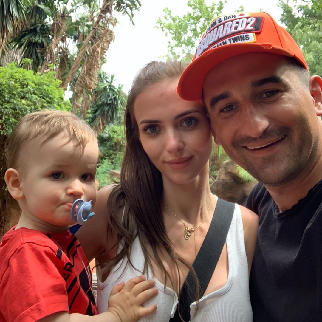 Marcela Leszczak i Michał Koterski z synem