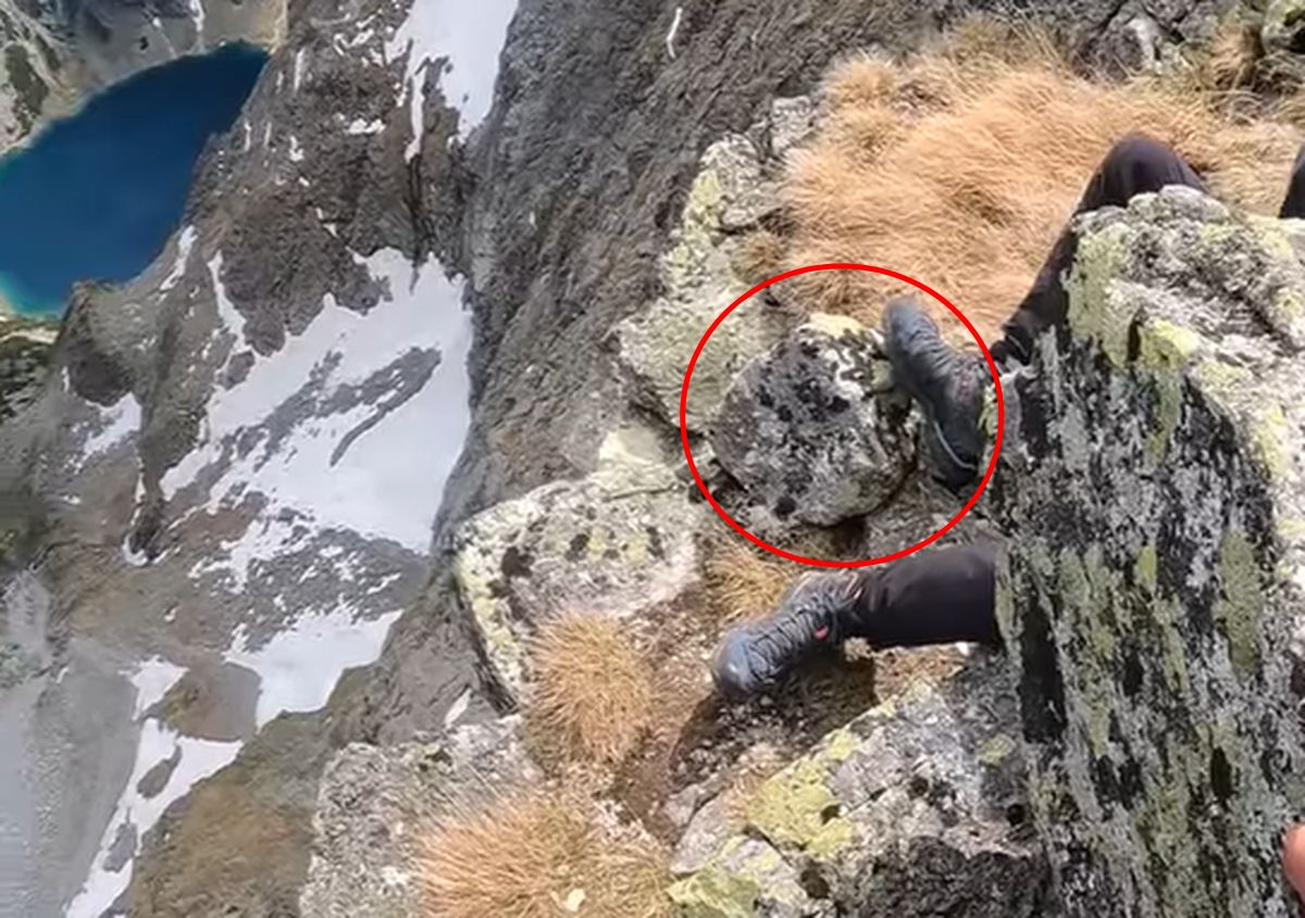 Wideo z Tatr pokazuje bezmyślne zachowanie turysty