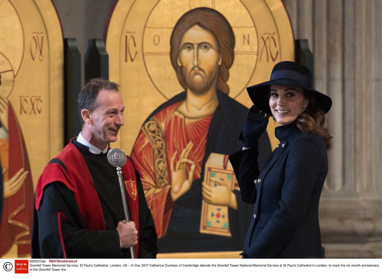 Kate Middleton, książę William, książę Harry i Adele podczas krajowego nabożeństwa żałobnego