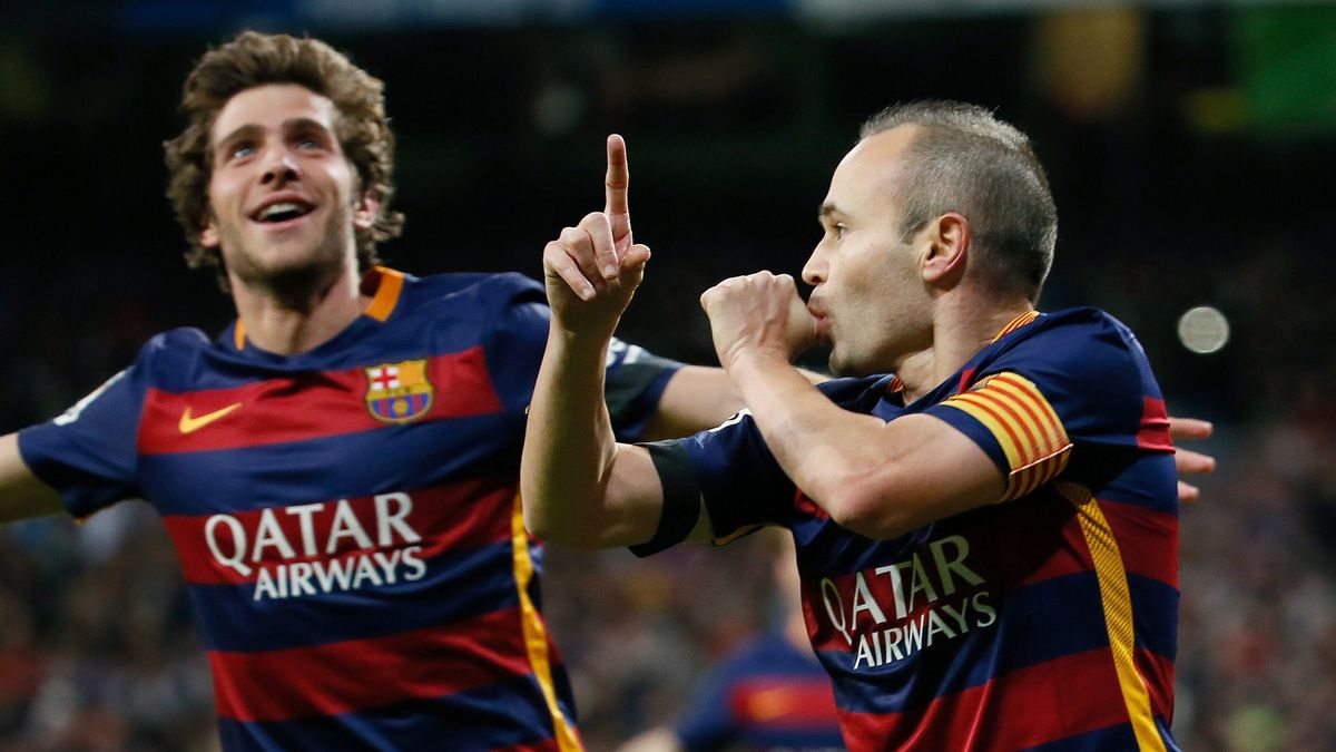 Sergi Roberto [L] i Andres Iniesta [P]