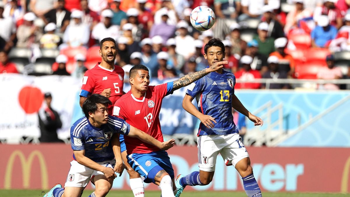 Piłkarze podczas meczu Japonia - Kostaryka