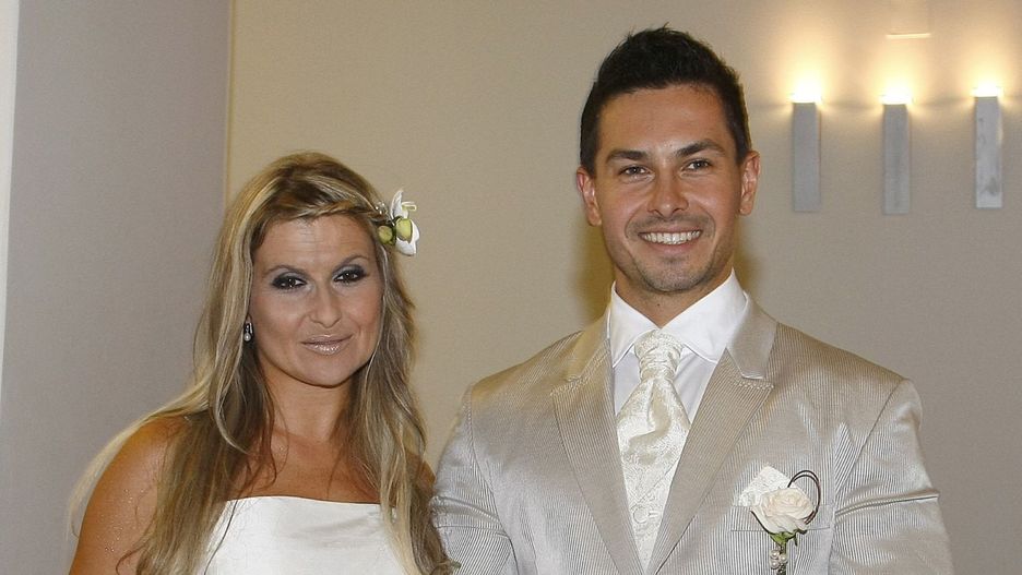 Katarzyna Skrzynecka i Marcin Łopucki w dniu ślubu