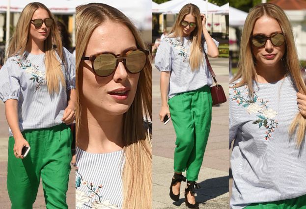 #TRENDY: Natalia Klimas w haftowanej bluzce