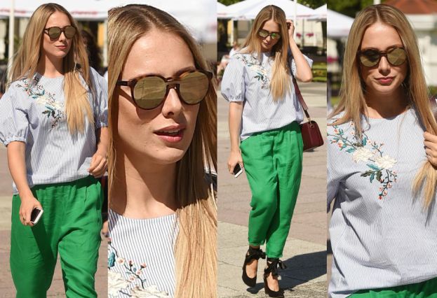 #TRENDY: Natalia Klimas w haftowanej bluzce