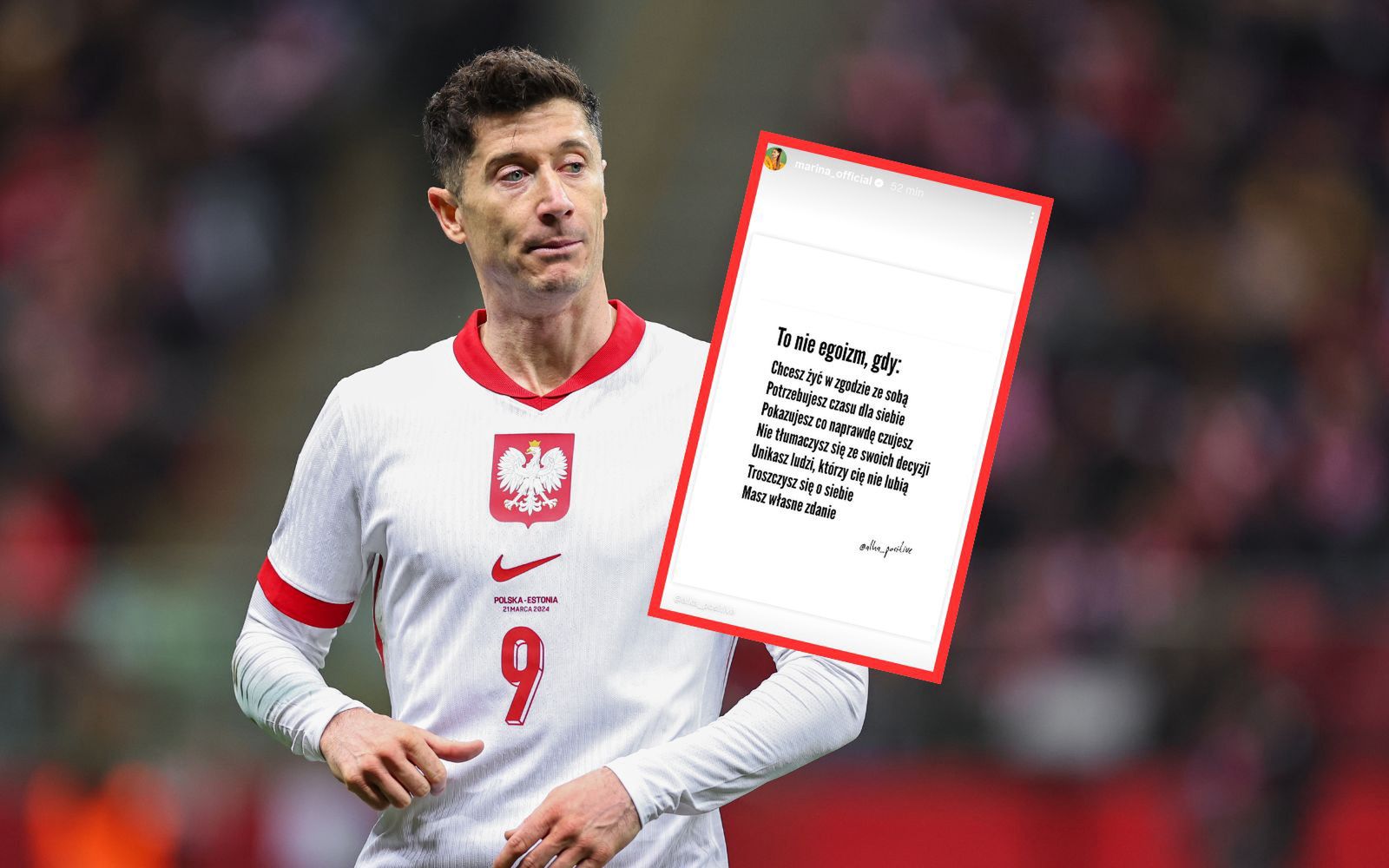 Wpis Mariny. Tak komentuje aferę z Lewandowskim
