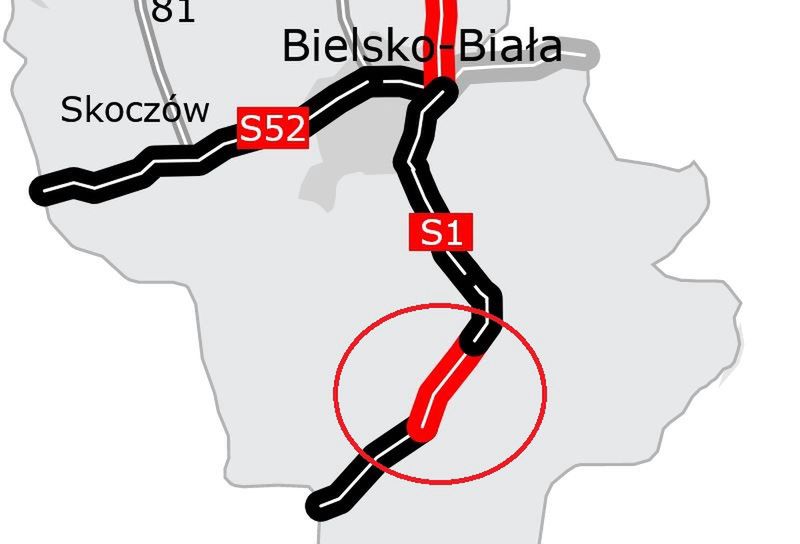 Brakujący odcinek drogi ekspresowej S1 z Bielska-Białej na Słowację