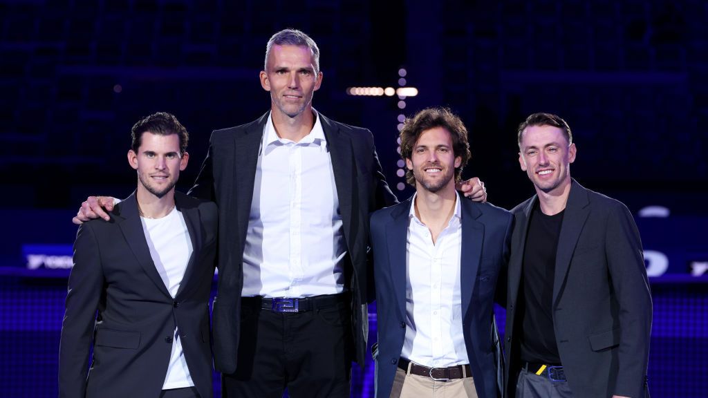 Getty Images / Clive Brunskill / Na zdjęciu: Dominic Thiem, Ivo Karlović, Joao Sousa i John Millman