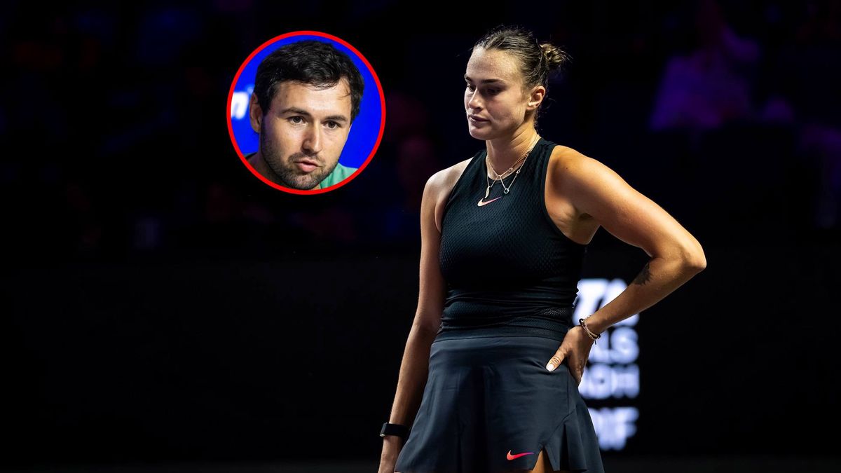 Getty Images / Robert Prange / Na zdjęciu: Aryna Sabalenka, w kółku Anton Dubrow.